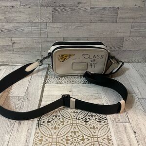 Coach Wyatt White and Black Crossbody Bag with sketch Design